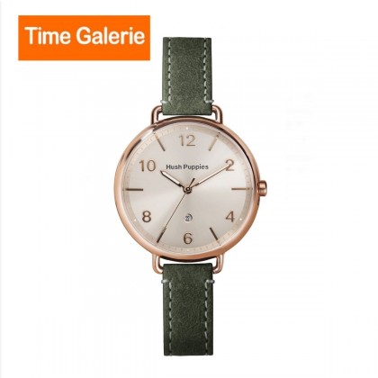 Hush Puppies Orbz HP.3874L.2505 Green Leather Band Women Watch